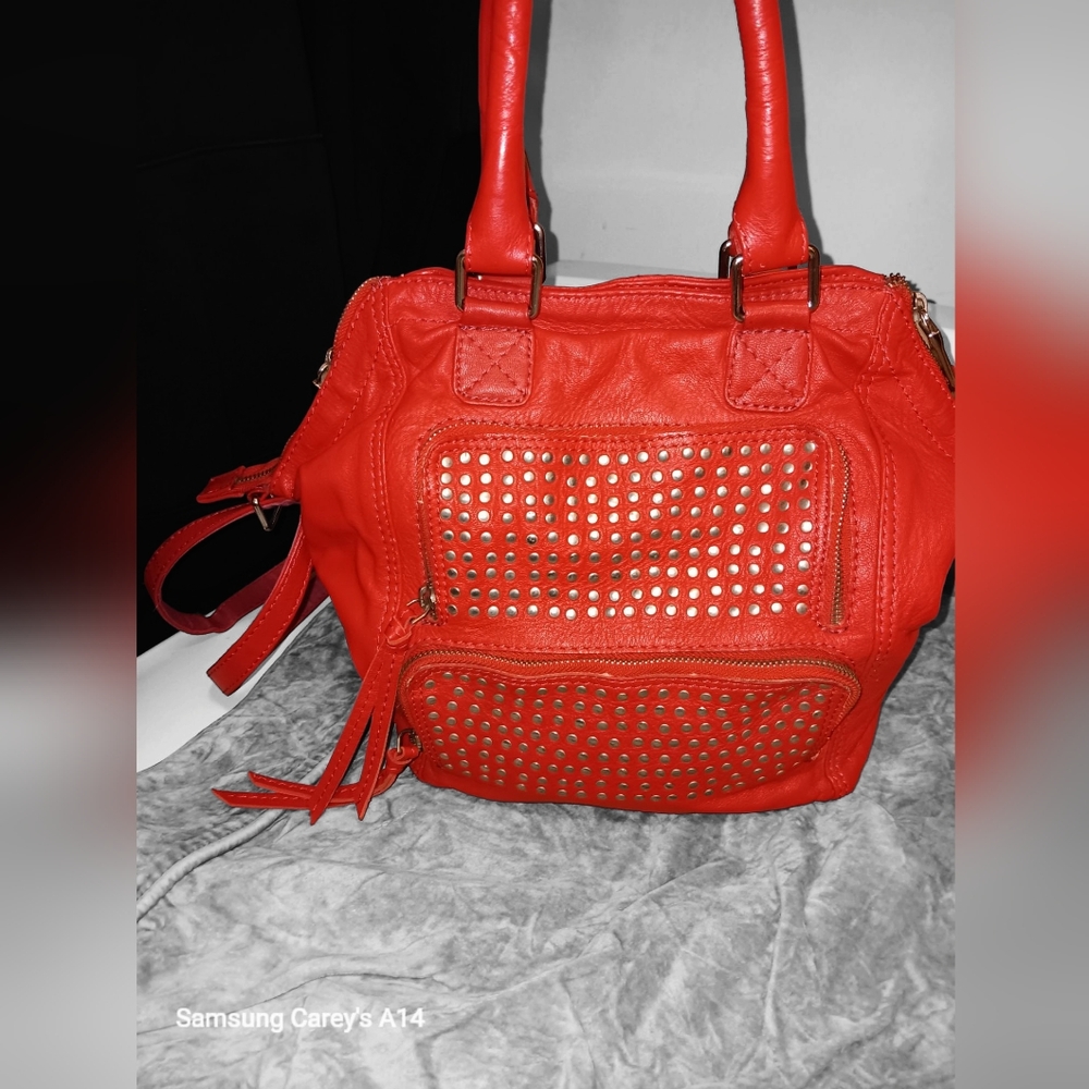 MARC Anthony Red Leather studded Bag